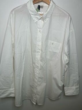 H&M White Button-Down Women's Shirt with Chest Pocket